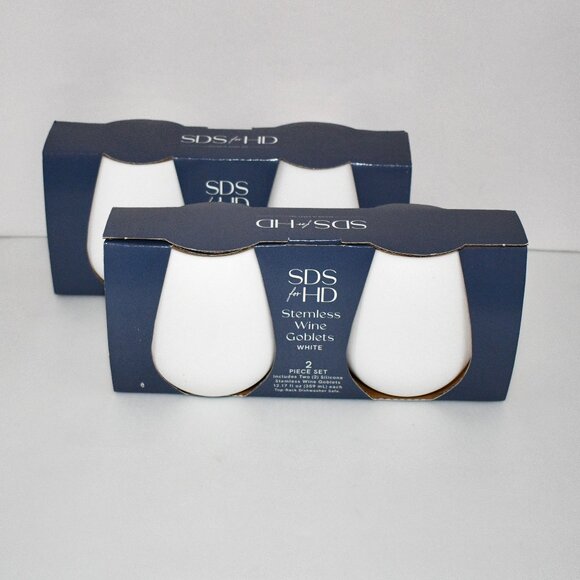 SDS for HD Designs Silicone Stemless Goblets Set of 4 in White NWT - Picture 1 of 3